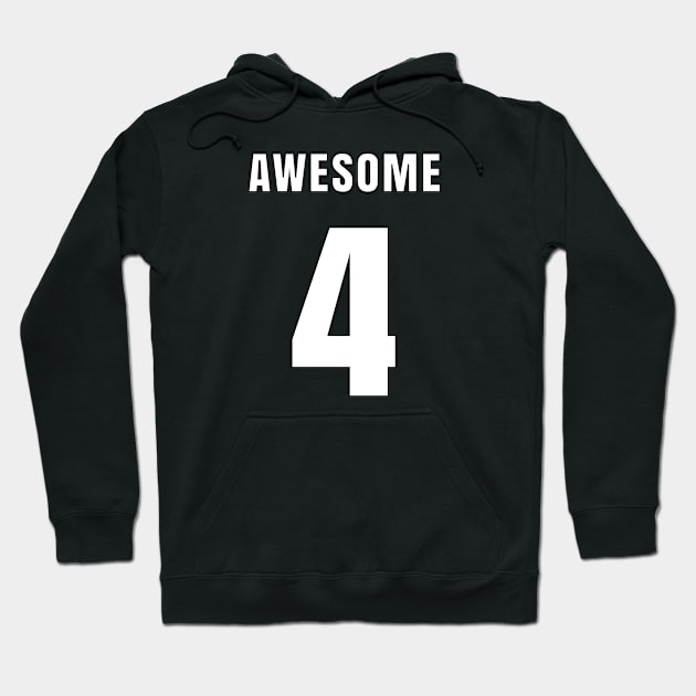 AWESOME NUMBER 4 FRONT-PRINT Hoodie by mn9